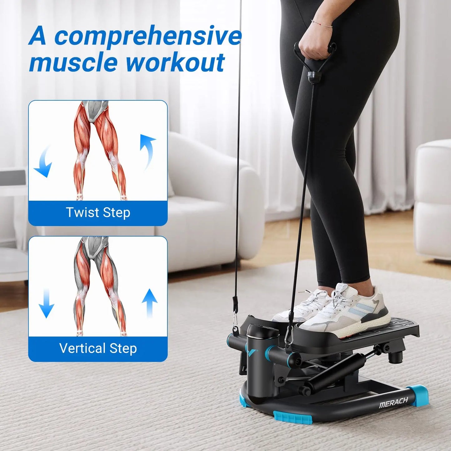 Dual-Action Stepper With Resistance Bands