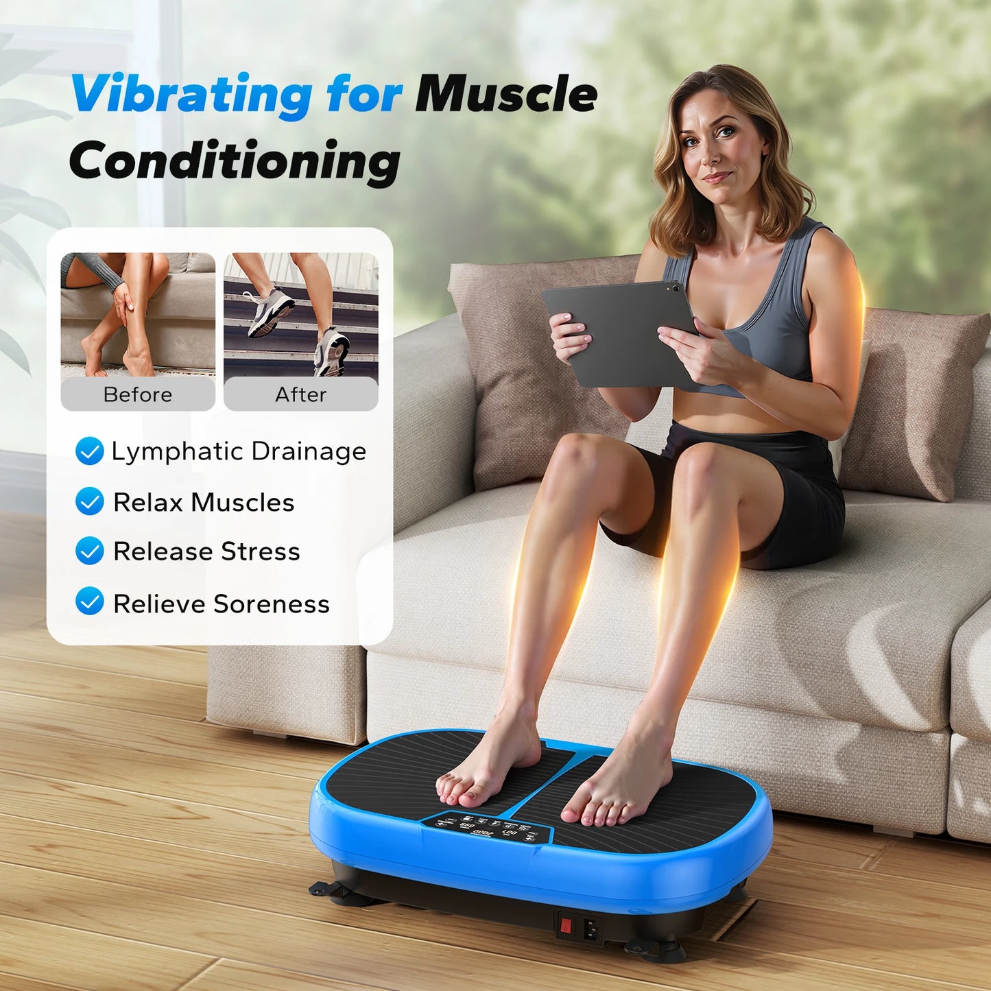 Vibrating Exercise Plate Machine for Lymphatic Drainage