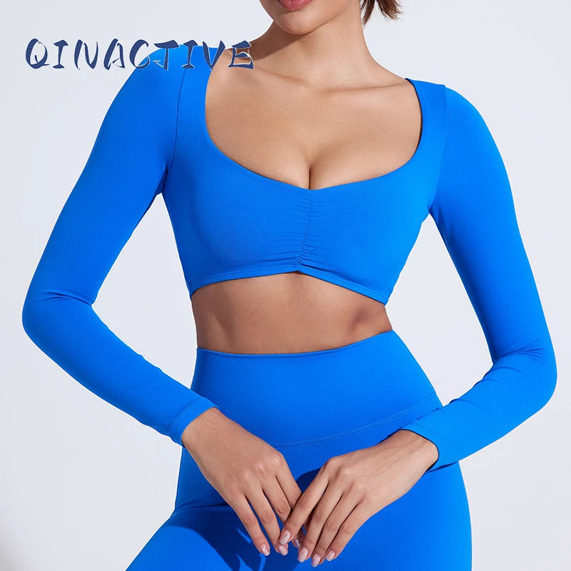 Women Yoga Long Sleeve Crop Top