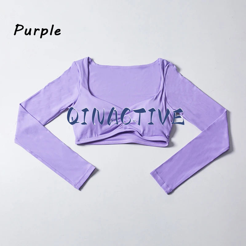 Women Yoga Long Sleeve Crop Top