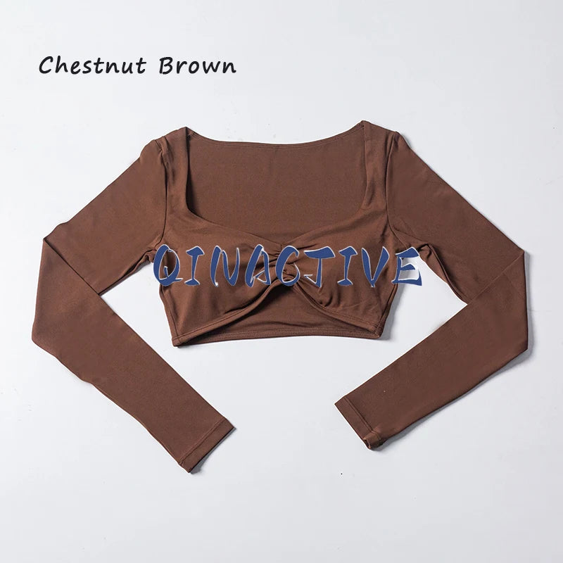 Women Yoga Long Sleeve Crop Top