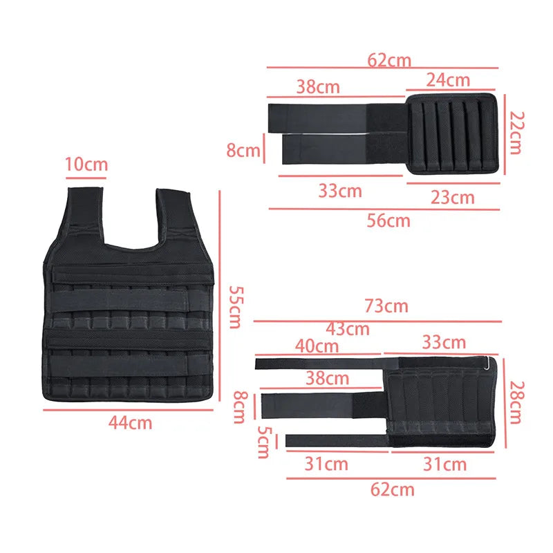 15-50kg Adjustable Weighted Vest