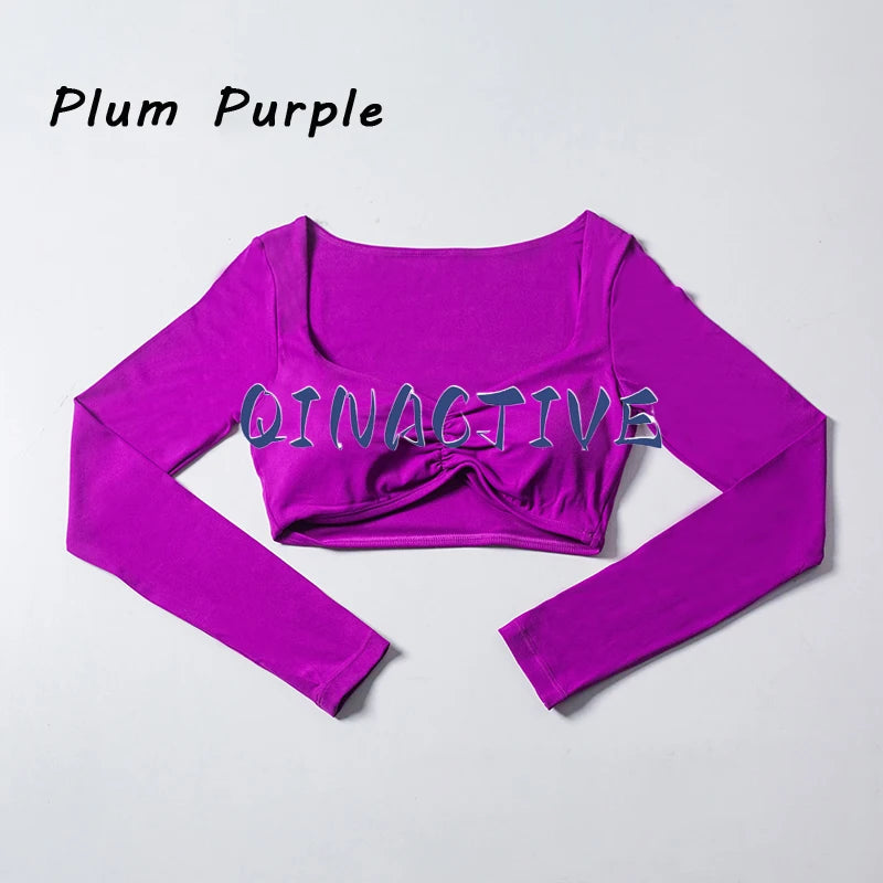 Women Yoga Long Sleeve Crop Top