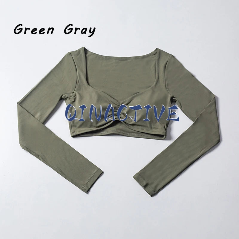 Women Yoga Long Sleeve Crop Top