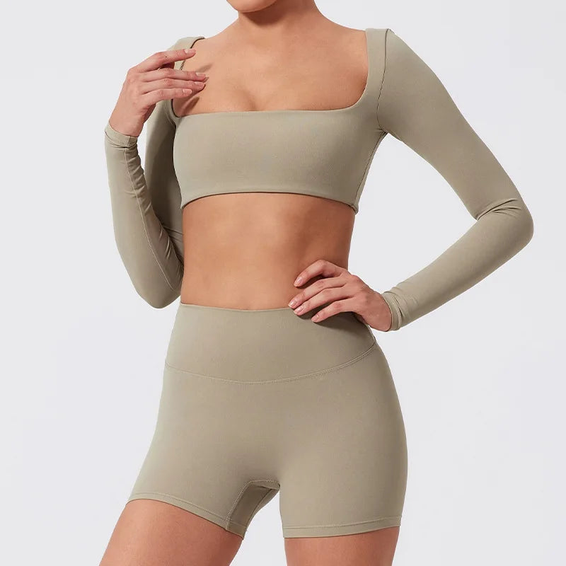 Seamless Long Sleeve Yoga Set