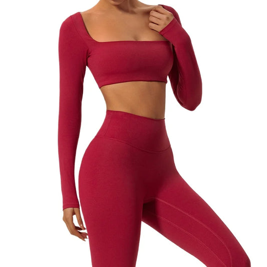 Seamless Long Sleeve Yoga Set